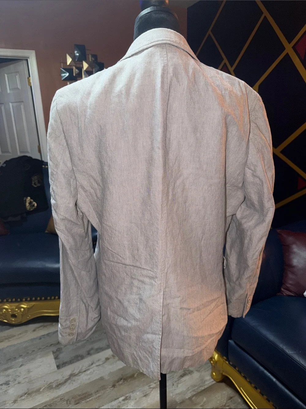 Light Gray Men's Linen-Blend Blazer